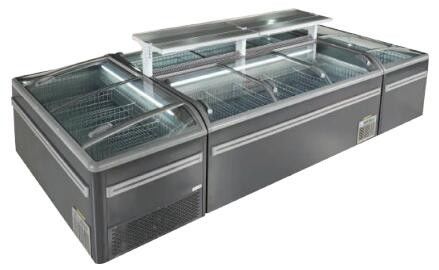 490L 610L 900L Glass Door Chest Freezer With Sliding Glass Top Island Freezers
