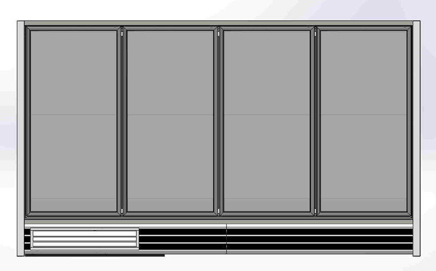 Self Contained 4 glass door upright freezer 10ft With 30'' Wide Glass Door